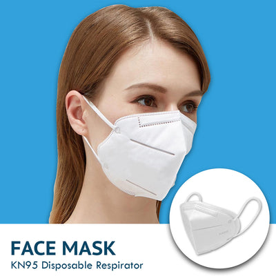Face Masks - KN95 Disposable Respirator (Anti-Virus & Anti-Bacteria Protection, High-Quality Filtration, N95 Equivalent)